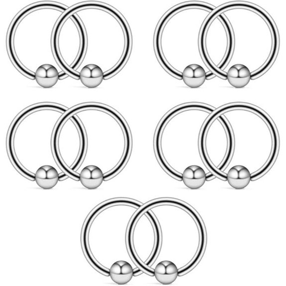 Ruifan 10PCS Surgical Steel Captive Bead Rings