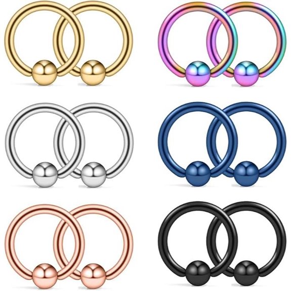 Ruifan 12PCS Surgical Steel Nose and Piercing Jewelry