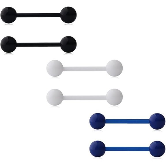 Ruifan 14G Acrylic Nipple Tongue Barbell Jewelry