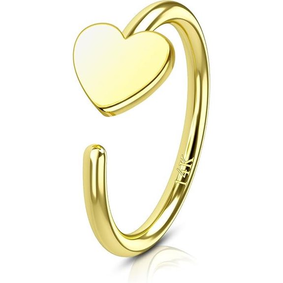 COCHARM 14K Gold Nose Hoop 8mm for Women Men