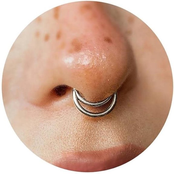 16G Septum Ring Hinged Septum Clicker Nose Ring Septum Piercing Jewelry