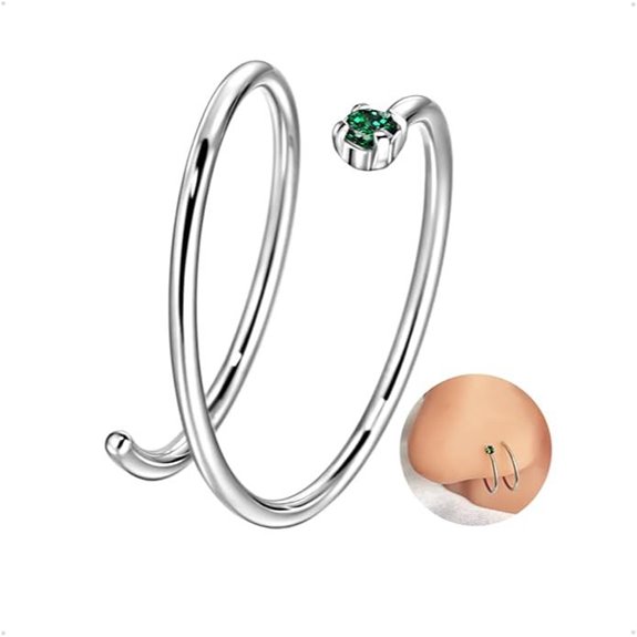 20 Gauge 10mm Double Nose Ring Hoop for Piercing