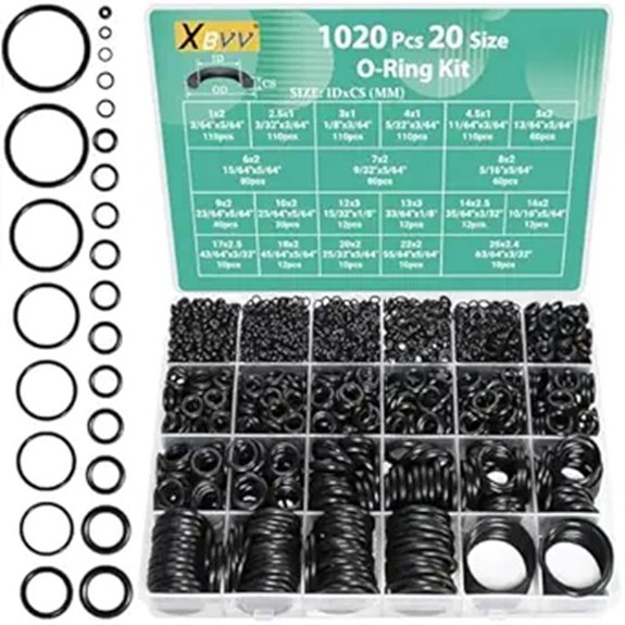 O-Ring Kit 20 Sizes Nitrile Rubber Assortment