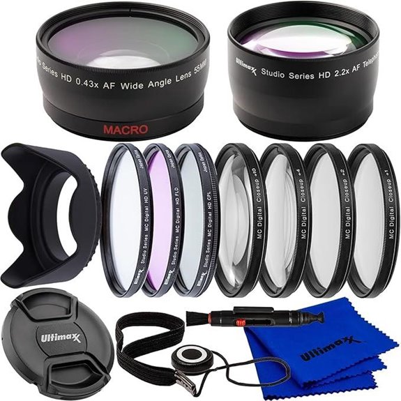 Ultimaxx 55MM Lens Filter Kit with Multiple Lenses