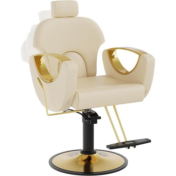 Reclining Hair Salon Chair with 360° Swivel