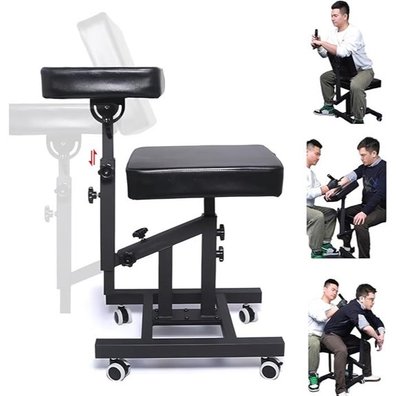 Tattoo Chair with Adjustable Armrest & Wheels