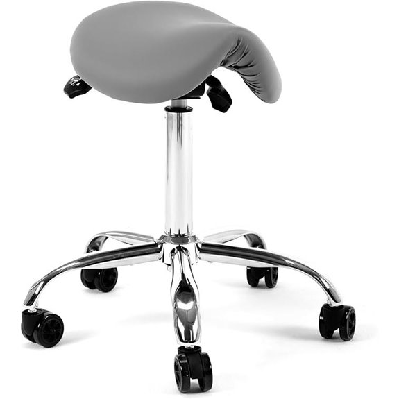 Frassie Adjustable Ergonomic Saddle Stool with Wheels