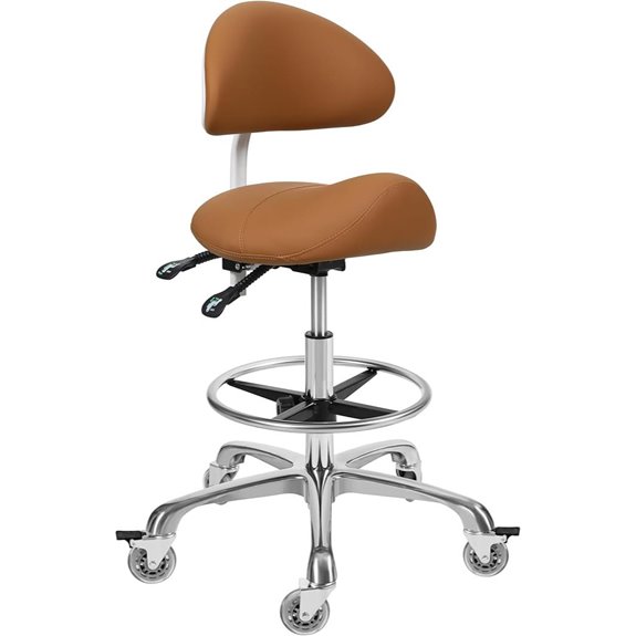 Ergonomic Saddle Stool with Backrest and Footrest