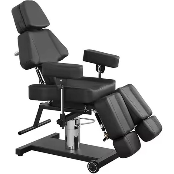 Hydraulic Tattoo Chair with Split Leg & Adjustable Armrests