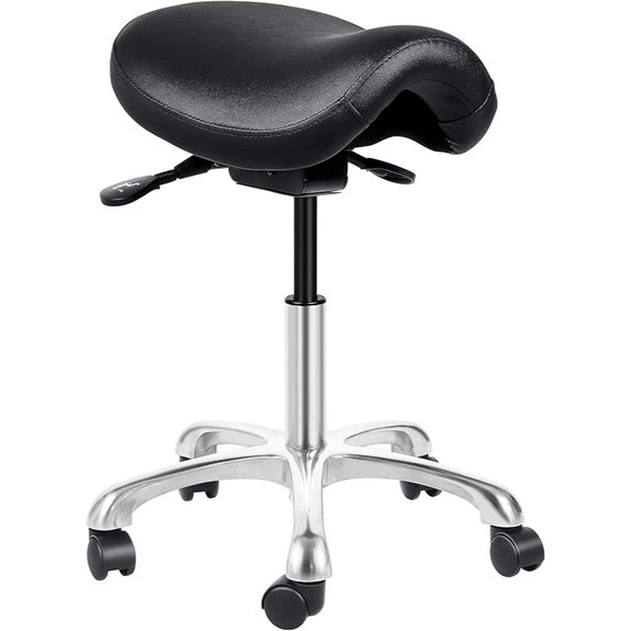Adjustable Rolling Saddle Stool for Clinic and Spa