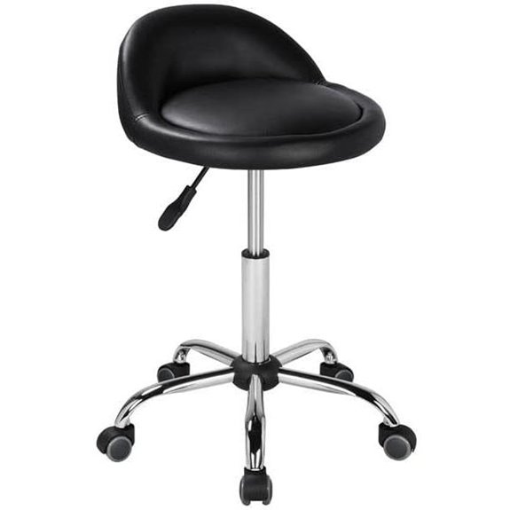 Yaheetech Adjustable Salon Stool with Wheels and Backrest