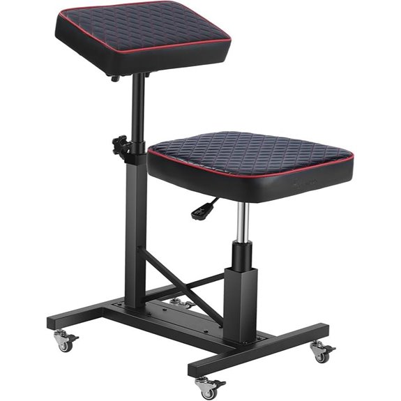Poarmeey Adjustable Tattoo Chair with Armrest and Wheels