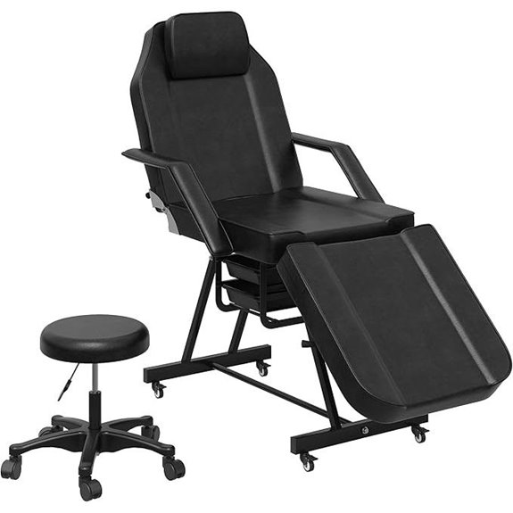 Adjustable Salon Tattoo & Facial Chair with Hydraulic Stool