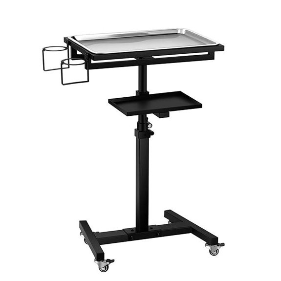 POARMEEY Salon Rolling Trolley with Adjustable Tray