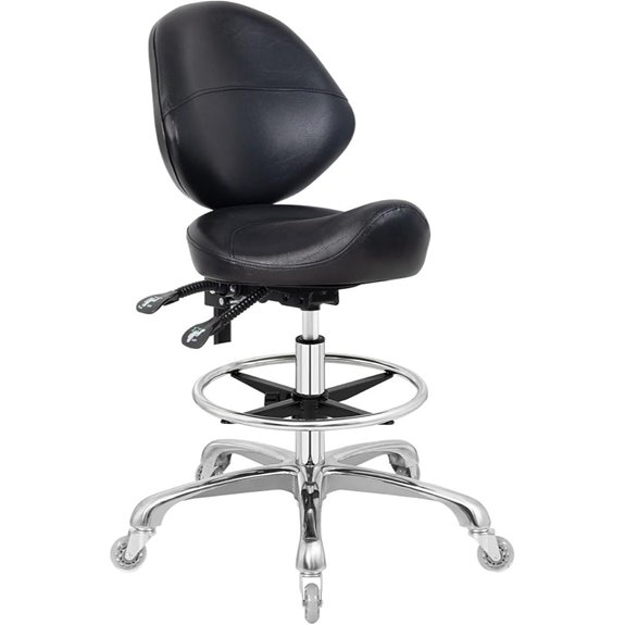 Ergonomic Adjustable Saddle Stool with Wheels