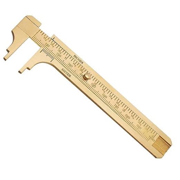 Pocket Caliper 100mm Brass Vernier Measuring Tool
