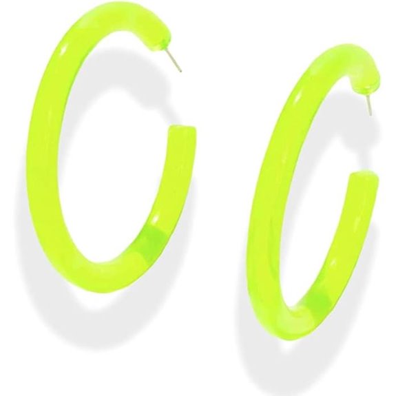Neon Colored Opaque Circular Hoop Earrings
