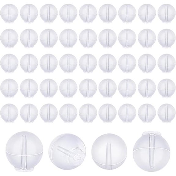 50pcs Clear Silicone Earring Backs for Studs