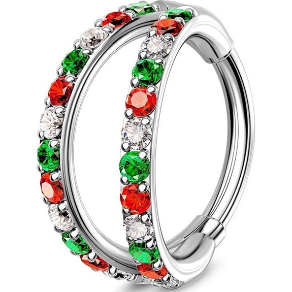 OUFER Christmas Double Hoop Nose Ring Surgical Steel