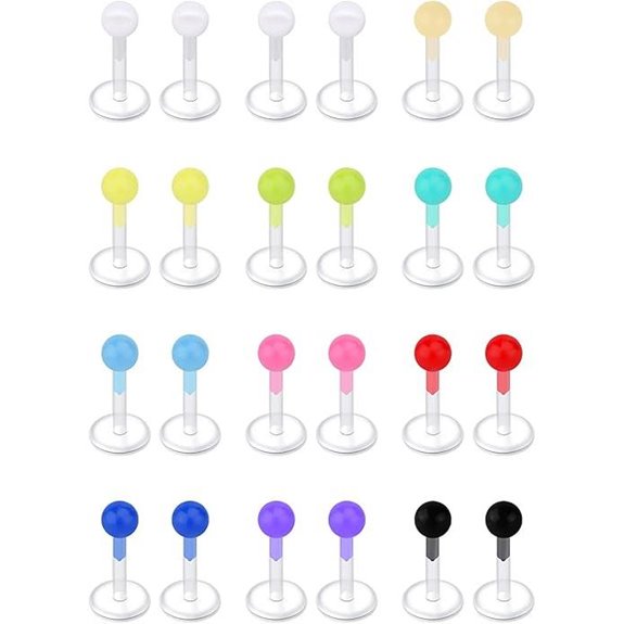 D.Bella 16G Clear Piercing Retainers for Multiple Piercings