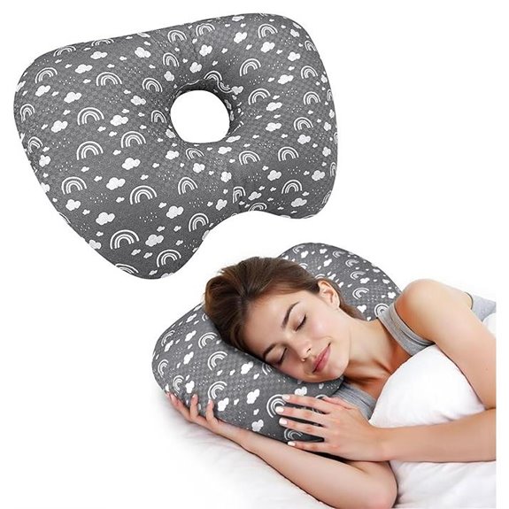 Ear Piercing Pillow with Ear Hole for Side Sleep