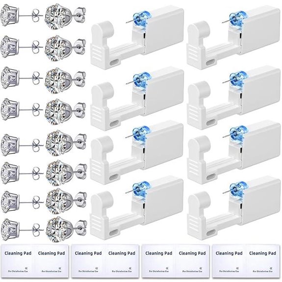 24 Pcs Ear Piercing Kit with Guns Earrings Pads