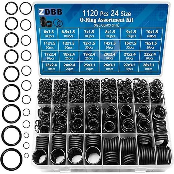 24-Piece Rubber O-Ring Assortment Kit