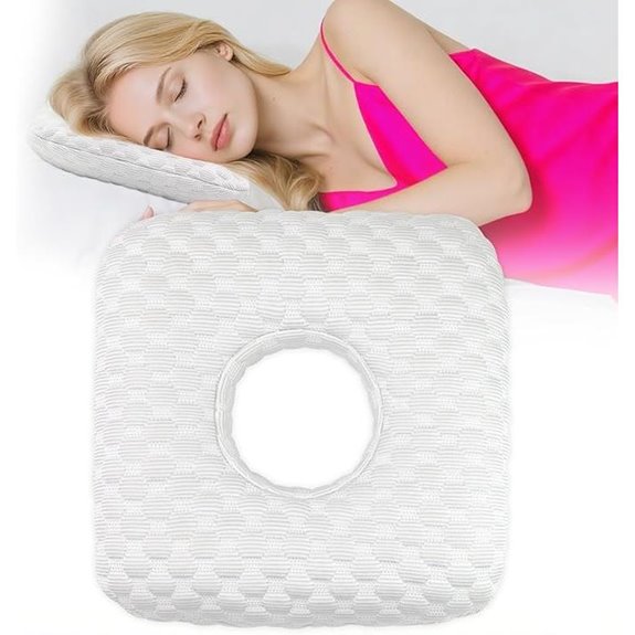 Cooling Ear Piercing Pillow for Side Sleepers