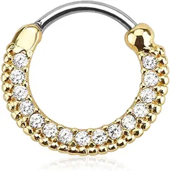 Forbidden Body Jewelry CZ Pave Hoop for Septum & Cartilage