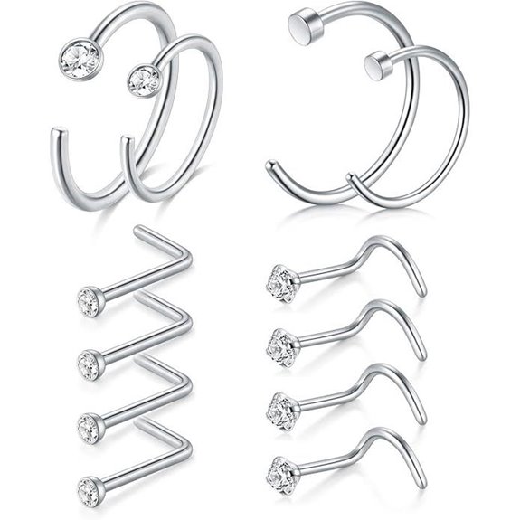 D.Bella 20G Stainless Steel Nose Rings (Hoops & Studs)
