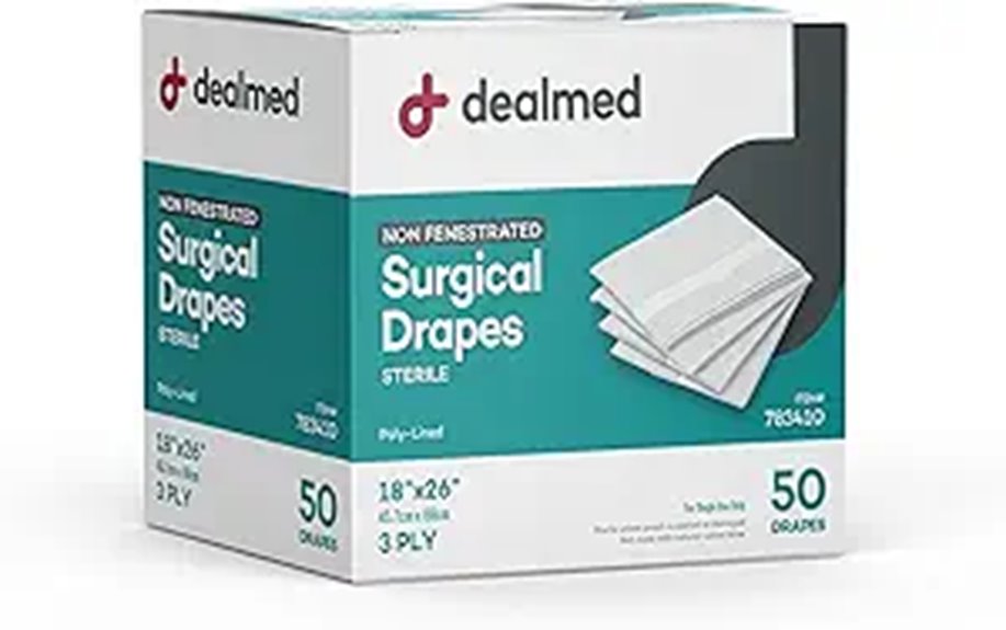 Dealmed Non-Fenestrated Medical Drape Sheets (50 Count)