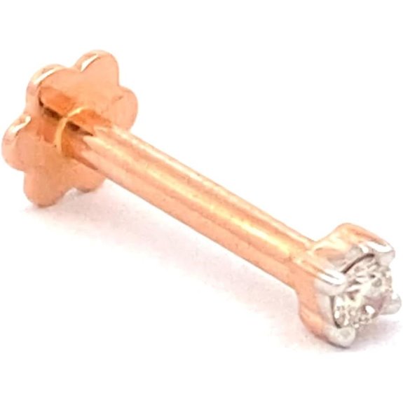 Diamond 14k Rose Gold Nosepin & Labret Stud