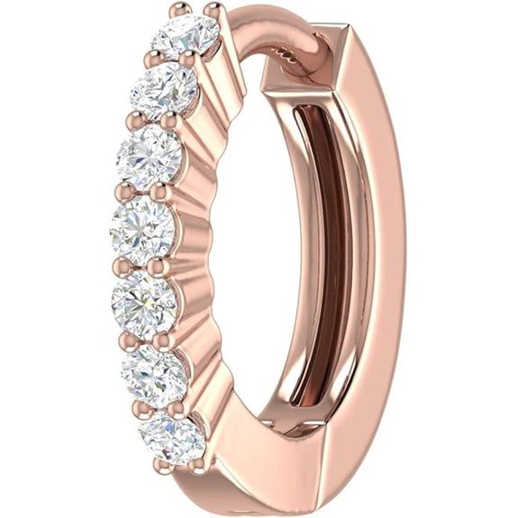 7-Stone Natural Diamond Gold Nose Hoop Ring
