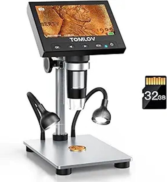 TOMLOV 1000X Digital Coin Microscope with Screen
