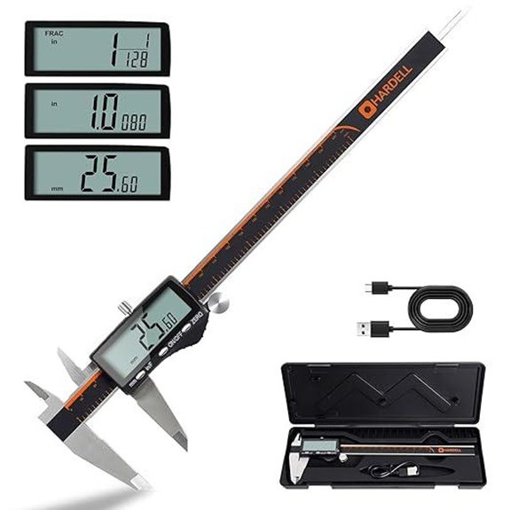 Hardell Digital Caliper with LCD Stainless Steel
