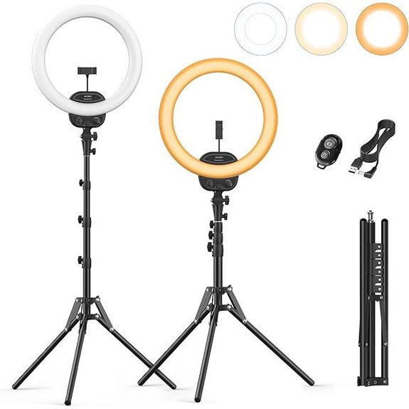 ALTSON 14 Dimmable Ring Light with Tripod and Phone Holder