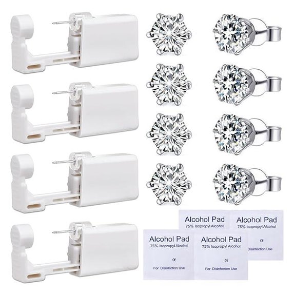 4 Pack Disposable Ear Piercing Gun Kit