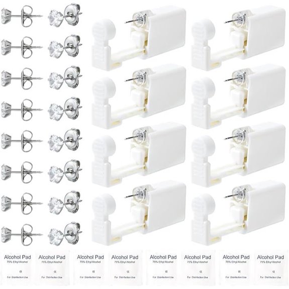 Disposable Ear Piercing Kit with CZ Studs (8-Pack)