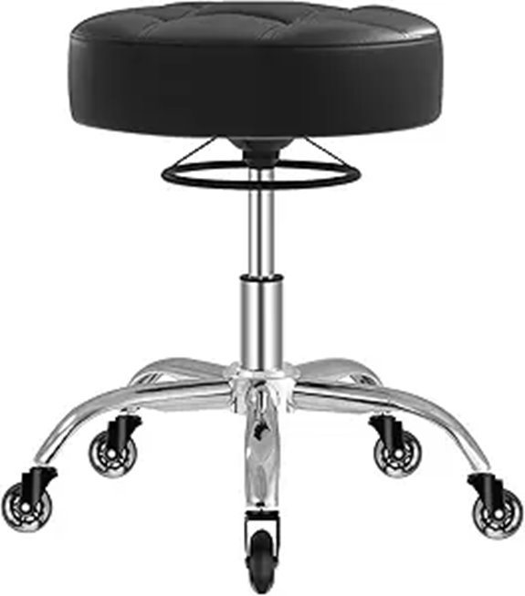 Heavy Duty Rolling Stool with Soft Cushion