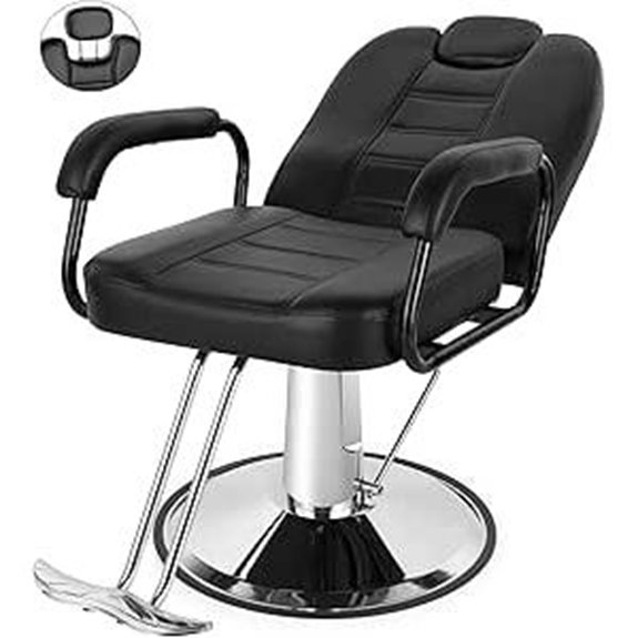 Heavy Duty Hydraulic Salon Chair with Wide Seat