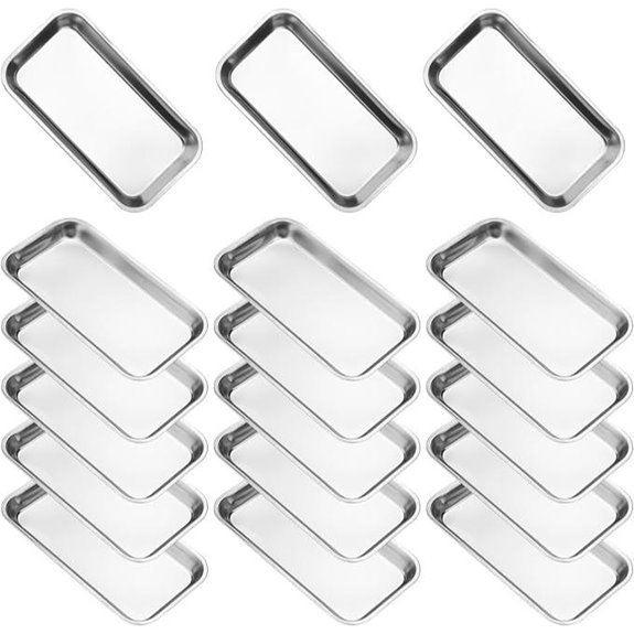 18 Pack Stainless Steel Surgical Trays for Medical Use