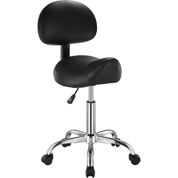 VEVOR Saddle Stool with Back Support and Wheels