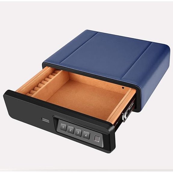 Biometric Fingerprint Handgun & Jewelry Safe Blue