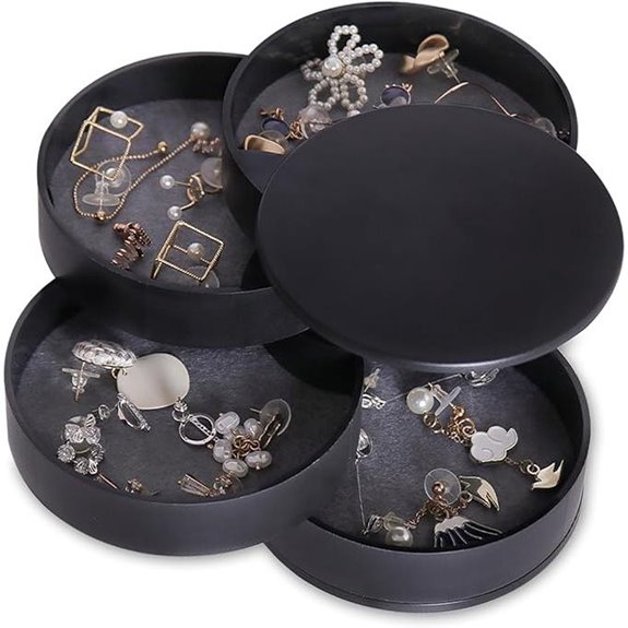 CONBOLA 5-Layer Rotating Jewelry Organizer Case