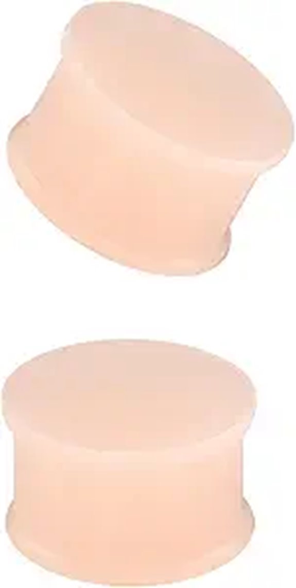2PCS Flesh Skin Tone Silicone Ear Gauges