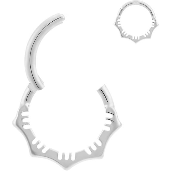 Titanium Nose Rings with Flower Hinged Septum Piercing