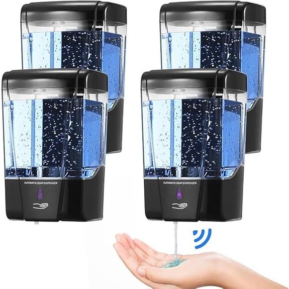 4 Pack Touchless Soap Dispenser 600ml Wall Mount