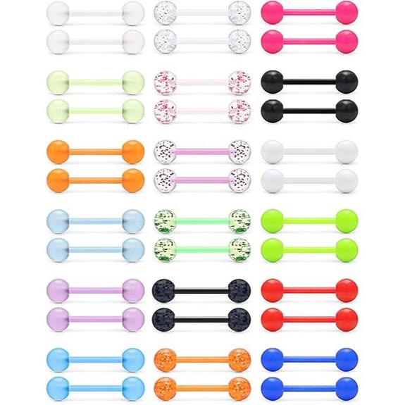 Glow in Dark Acrylic Tongue Nipple Ring Retainers (6-36PCS)
