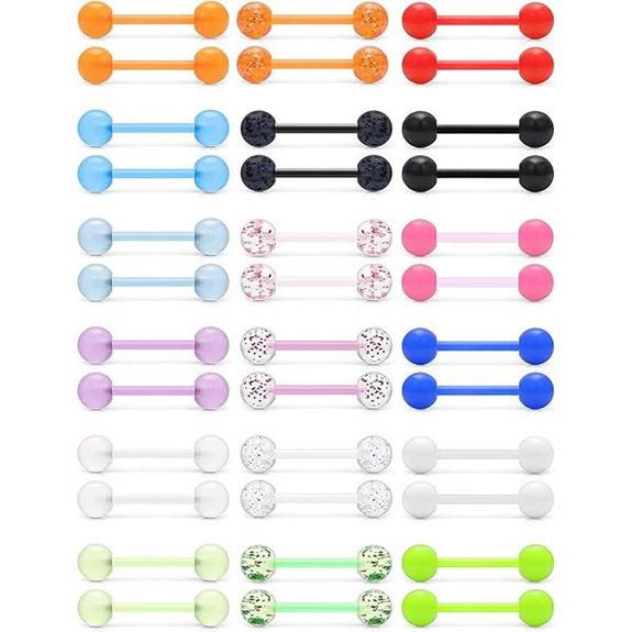 Ruifan Glow-in-the-Dark Acrylic Tongue Nipple Ring