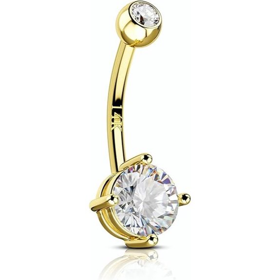 COCHARM 14K Gold Belly Button Rings for Women